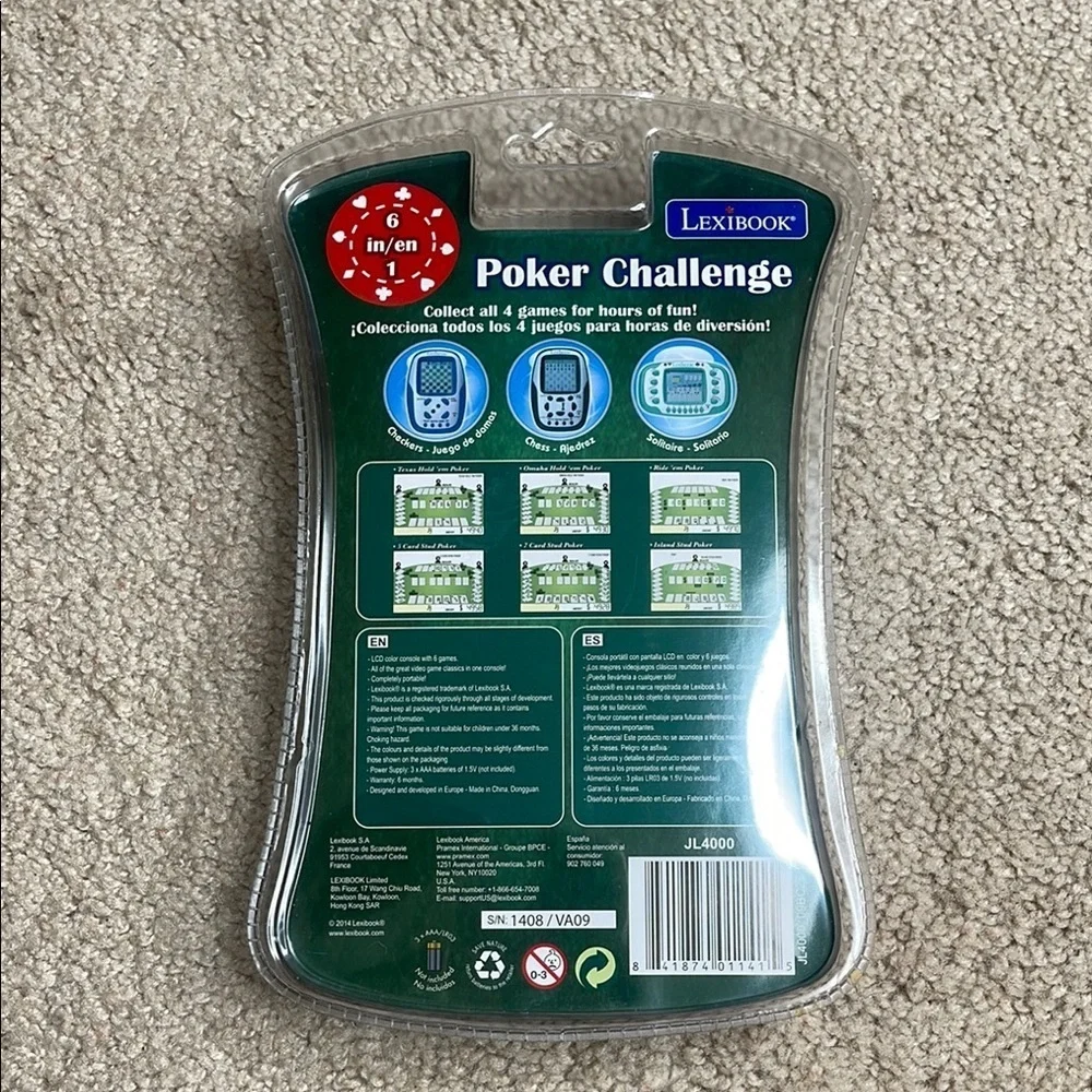 Green Handheld Poker Console with LCD Screen
